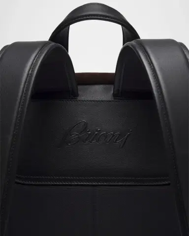 Brioni Men's Leather-Trim Suede Backpack | Thumbnail 5 Brioni Men's Leather-Trim Suede Backpack | Thumbnail 5