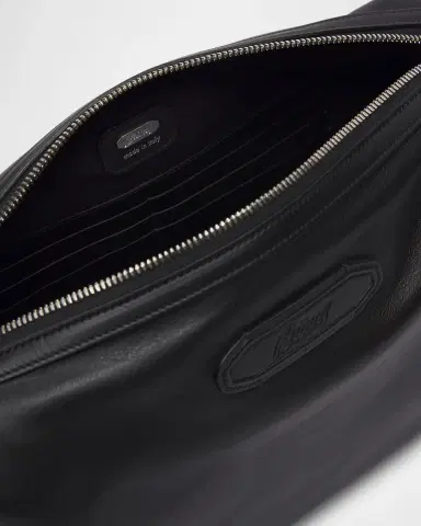Brioni Men's The Pouch Leather Wristlet Bag | Thumbnail 4