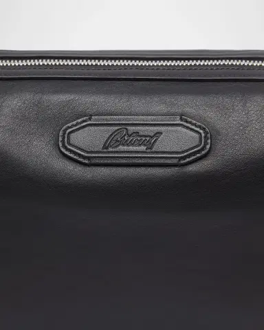 Brioni Men's The Pouch Leather Wristlet Bag | Thumbnail 6