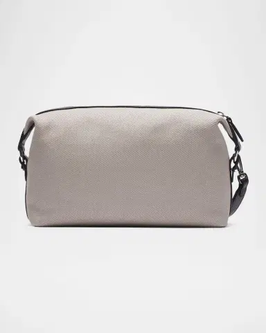 Brioni Men's Canvas and Leather Via Veneto Zip Pouch | Thumbnail 3 Brioni Men's Canvas and Leather Via Veneto Zip Pouch | Thumbnail 3