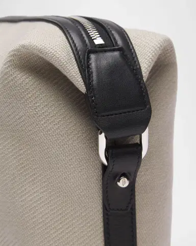 Brioni Men's Canvas and Leather Via Veneto Zip Pouch | Thumbnail 7 Brioni Men's Canvas and Leather Via Veneto Zip Pouch | Thumbnail 7