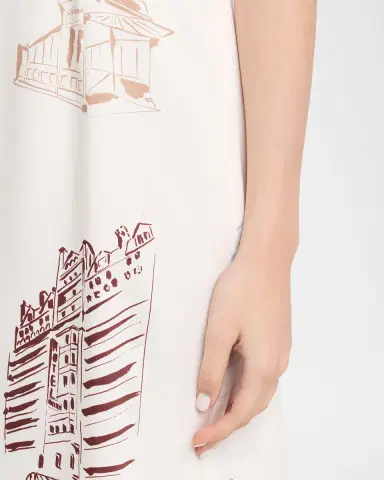 Lafayette 148 New York Sleeveless Manhattan-Print Midi Shift Dress | Thumbnail 3 Lafayette 148 New York Sleeveless Manhattan-Print Midi Shift Dress | Thumbnail 3