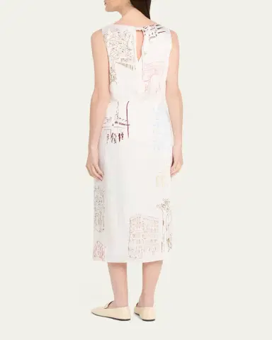 Lafayette 148 New York Sleeveless Manhattan-Print Midi Shift Dress | Thumbnail 6 Lafayette 148 New York Sleeveless Manhattan-Print Midi Shift Dress | Thumbnail 6