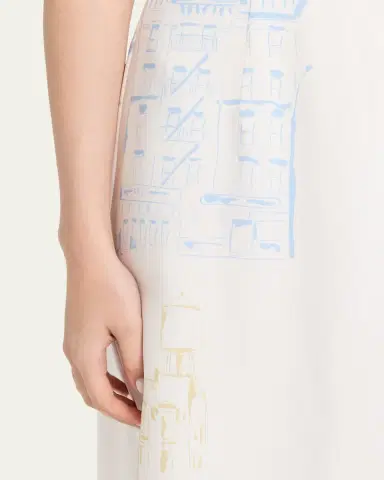 Lafayette 148 New York Sleeveless Manhattan-Print Midi Shift Dress | Thumbnail 8 Lafayette 148 New York Sleeveless Manhattan-Print Midi Shift Dress | Thumbnail 8