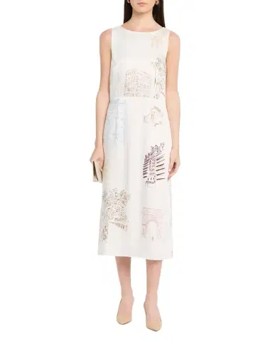 Lafayette 148 New York Sleeveless Manhattan-Print Midi Shift Dress | Thumbnail 1 Lafayette 148 New York Sleeveless Manhattan-Print Midi Shift Dress | Thumbnail 1
