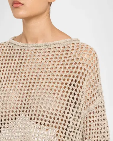Lafayette 148 New York Oversized Open-Stitch Crop Sweater | Thumbnail 5 Lafayette 148 New York Oversized Open-Stitch Crop Sweater | Thumbnail 5