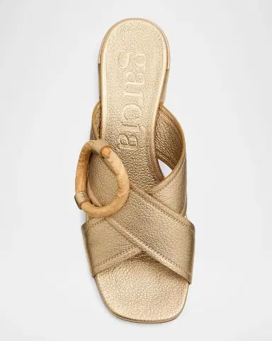 PEDRO GARCIA Uxia Metallic Leather Block-Heel Sandals | Thumbnail 6