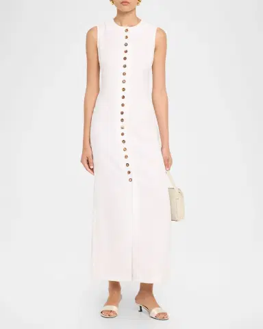 Lafayette 148 New York Button-Front Linen Maxi Dress | Thumbnail 2