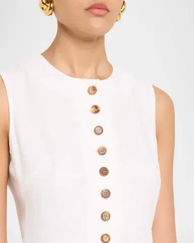 Lafayette 148 New York Button-Front Linen Maxi Dress | Thumbnail 5