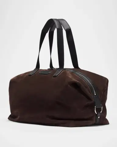 Brioni Men's Calfskin Suede Duffle Bag | Thumbnail 2
