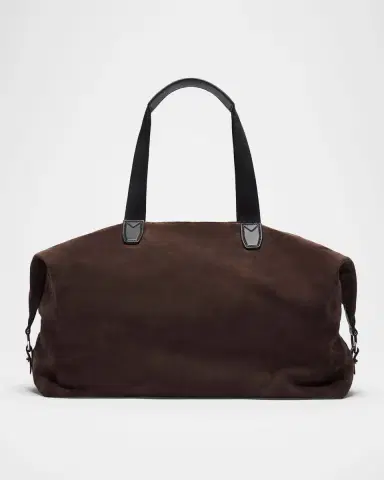 Brioni Men's Calfskin Suede Duffle Bag | Thumbnail 3