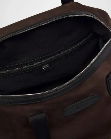 Brioni Men's Calfskin Suede Duffle Bag | Thumbnail 4