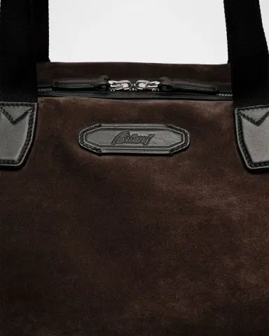 Brioni Men's Calfskin Suede Duffle Bag | Thumbnail 5