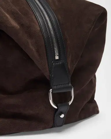 Brioni Men's Calfskin Suede Duffle Bag | Thumbnail 6