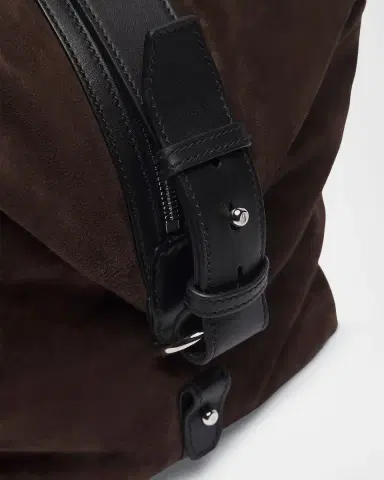 Brioni Men's Calfskin Suede Duffle Bag | Thumbnail 7