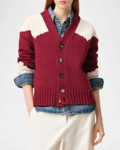 AMI PARIS Ami De Coeur V-Neck Cardigan | Thumbnail 4 AMI PARIS Ami De Coeur V-Neck Cardigan | Thumbnail 4