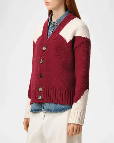 AMI PARIS Ami De Coeur V-Neck Cardigan | Thumbnail 6 AMI PARIS Ami De Coeur V-Neck Cardigan | Thumbnail 6