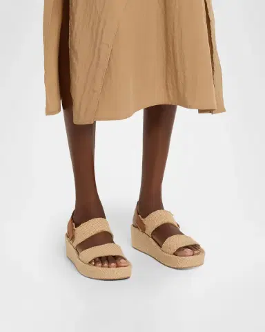PEDRO GARCIA Leticia Burlap and Leather Flatform Sandals | Thumbnail 2 PEDRO GARCIA Leticia Burlap and Leather Flatform Sandals | Thumbnail 2
