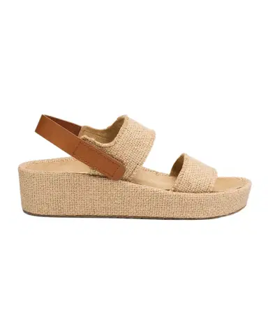 PEDRO GARCIA Leticia Burlap and Leather Flatform Sandals | Thumbnail 1 PEDRO GARCIA Leticia Burlap and Leather Flatform Sandals | Thumbnail 1