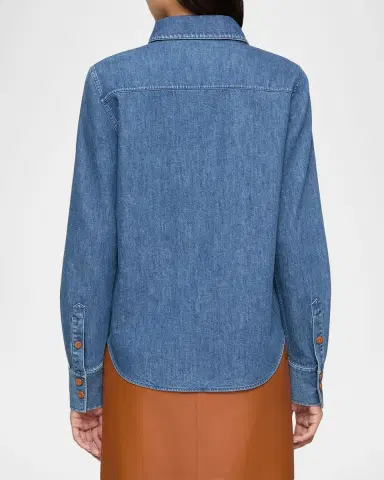 Lafayette 148 New York Chambray Patch Pocket Shirt | Thumbnail 2 Lafayette 148 New York Chambray Patch Pocket Shirt | Thumbnail 2