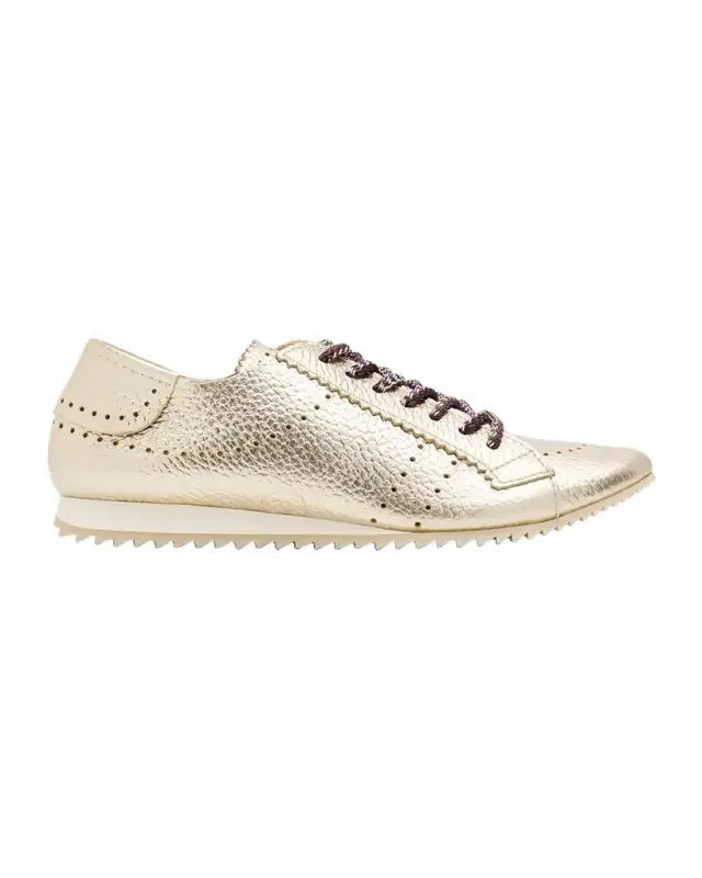 Celin Metallic Leather Low-Top Sneakers