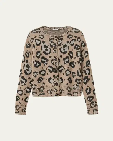 Lafayette 148 New York Leopard Jacquard-Knit Cardigan | Thumbnail 4 Lafayette 148 New York Leopard Jacquard-Knit Cardigan | Thumbnail 4