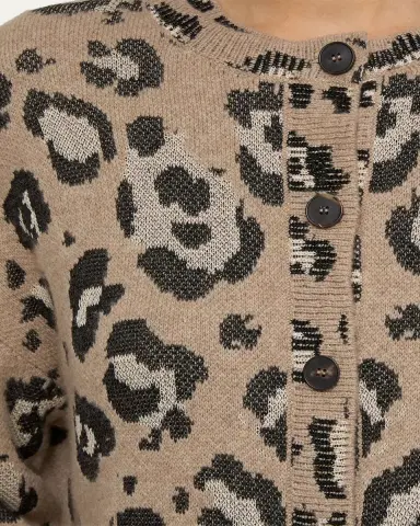 Lafayette 148 New York Leopard Jacquard-Knit Cardigan | Thumbnail 7 Lafayette 148 New York Leopard Jacquard-Knit Cardigan | Thumbnail 7