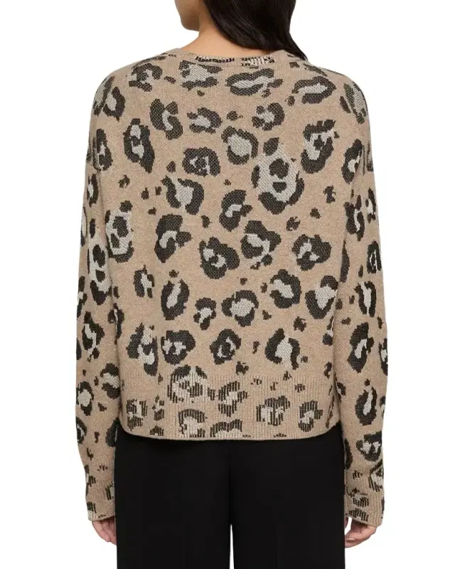 Leopard Jacquard-Knit Cardigan