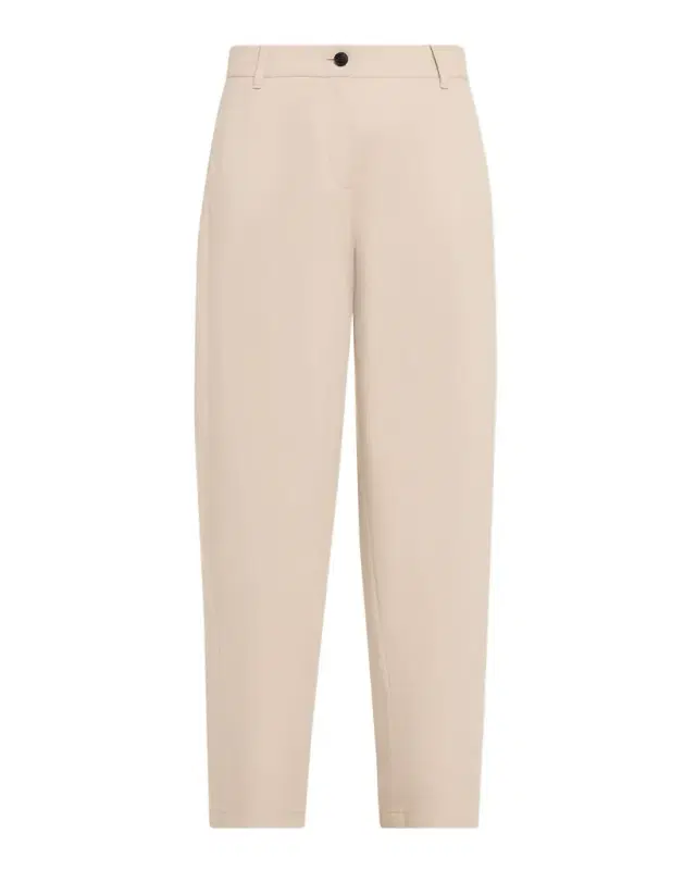Chrystie Cropped Twill Barrel-Leg Pants