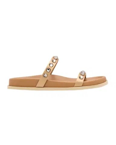 PEDRO GARCIA Doyel Embellished Satin Slide Sandals | Thumbnail 1 PEDRO GARCIA Doyel Embellished Satin Slide Sandals | Thumbnail 1
