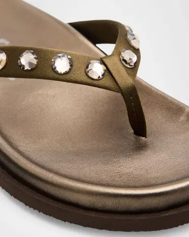 Pedro Garcia Devika Embellished Satin Thong Sandals | Thumbnail 5
