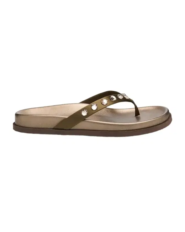 Pedro Garcia Devika Embellished Satin Thong Sandals