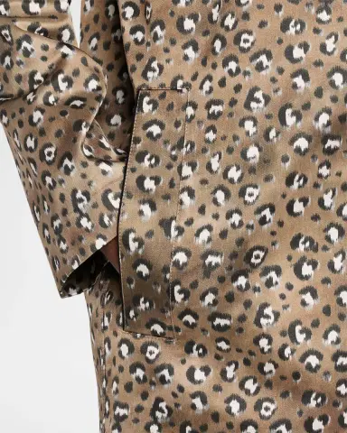 Lafayette 148 New York Leopard-Print Straight Twill Coat | Thumbnail 3 Lafayette 148 New York Leopard-Print Straight Twill Coat | Thumbnail 3