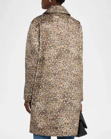 Lafayette 148 New York Leopard-Print Straight Twill Coat | Thumbnail 9 Lafayette 148 New York Leopard-Print Straight Twill Coat | Thumbnail 9