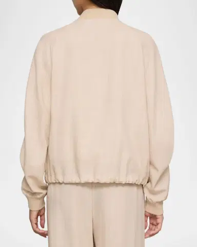 Lafayette 148 New York Oversized Wool-Silk Twill Bomber Jacket | Thumbnail 2 Lafayette 148 New York Oversized Wool-Silk Twill Bomber Jacket | Thumbnail 2