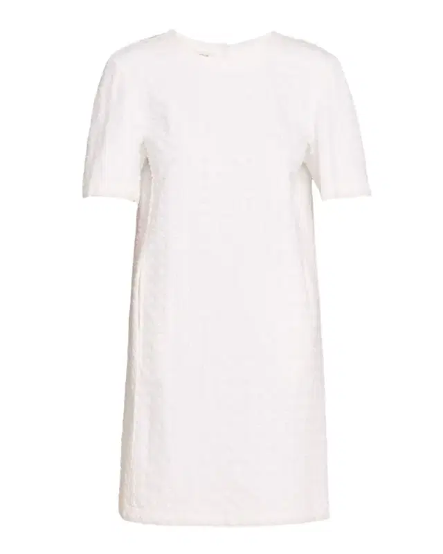 Embellished Cotton Denim Mini Shift Dress