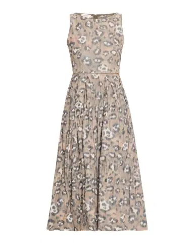 Lafayette 148 New York Pleated Leopard-Print Taffeta Midi Dress | Thumbnail 1