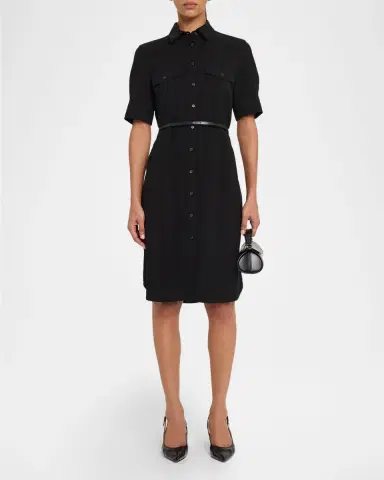 Lafayette 148 New York Belted Finesse Crepe Shirtdress | Thumbnail 2 Lafayette 148 New York Belted Finesse Crepe Shirtdress | Thumbnail 2