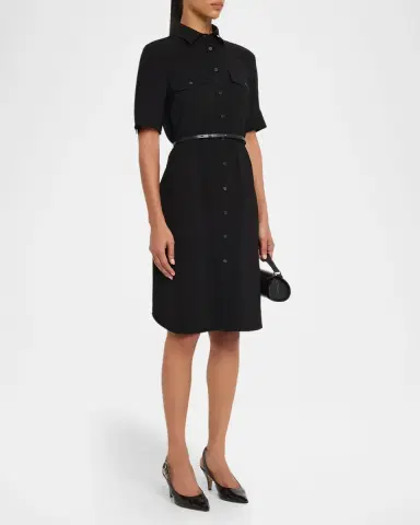 Lafayette 148 New York Belted Finesse Crepe Shirtdress | Thumbnail 4 Lafayette 148 New York Belted Finesse Crepe Shirtdress | Thumbnail 4