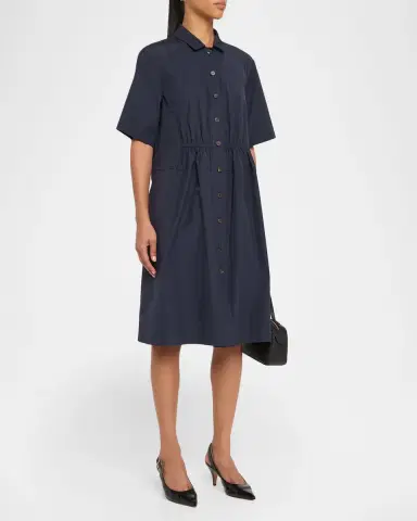 Lafayette 148 New York Gathered Organic Cotton Poplin Shirtdress | Thumbnail 4 Lafayette 148 New York Gathered Organic Cotton Poplin Shirtdress | Thumbnail 4