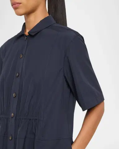 Lafayette 148 New York Gathered Organic Cotton Poplin Shirtdress | Thumbnail 5 Lafayette 148 New York Gathered Organic Cotton Poplin Shirtdress | Thumbnail 5