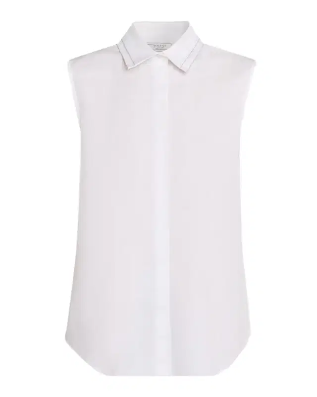 Stretch Cotton Sleeveless Shirt