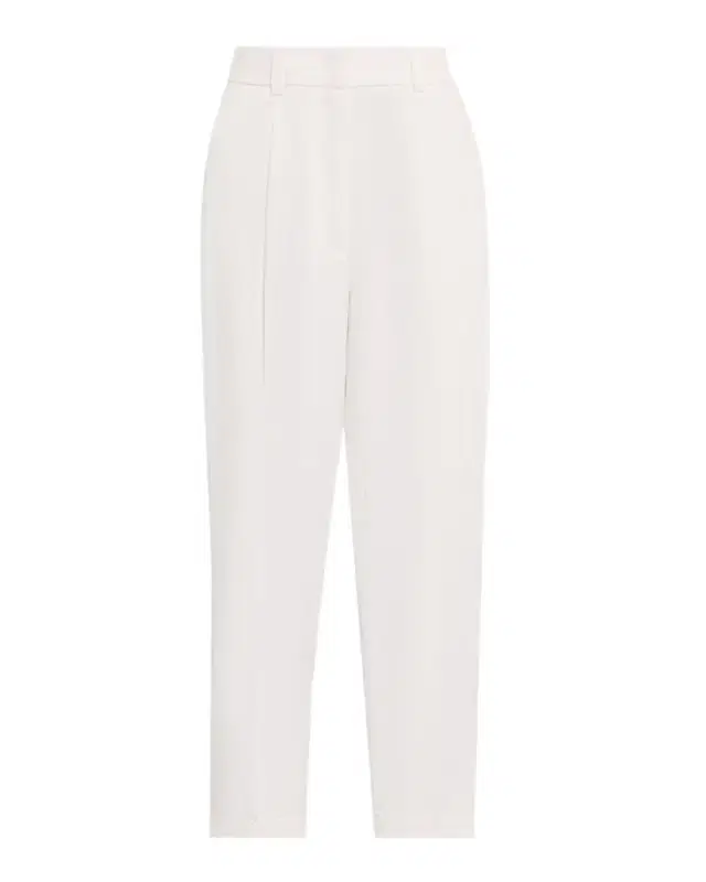 Linen-Blend Cropped Straight-Leg Pants
