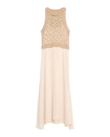 Peserico Linen, Cotton and Lurex Long Sleeveless Dress | Thumbnail 1 Peserico Linen, Cotton and Lurex Long Sleeveless Dress | Thumbnail 1