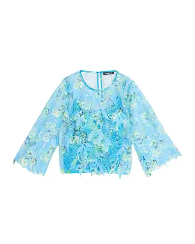 Ungaro Parker Printed Guipure Leaf Lace Blouse | Thumbnail 1