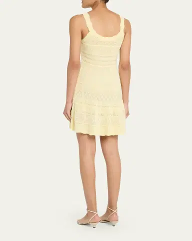 LoveShackFancy Darlena Fine Pointelle Knit Mini Dress | Thumbnail 3 LoveShackFancy Darlena Fine Pointelle Knit Mini Dress | Thumbnail 3