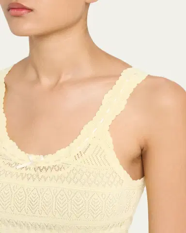 LoveShackFancy Darlena Fine Pointelle Knit Mini Dress | Thumbnail 5 LoveShackFancy Darlena Fine Pointelle Knit Mini Dress | Thumbnail 5