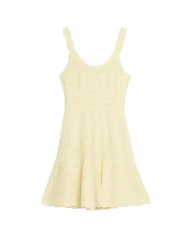 LoveShackFancy Darlena Fine Pointelle Knit Mini Dress | Thumbnail 1 LoveShackFancy Darlena Fine Pointelle Knit Mini Dress | Thumbnail 1