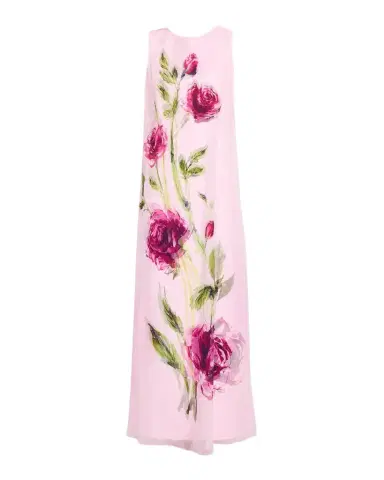 Rickie Freeman for Teri Jon Sleeveless Floral-Print Chiffon & Crepe Gown | Thumbnail 1 Rickie Freeman for Teri Jon Sleeveless Floral-Print Chiffon & Crepe Gown | Thumbnail 1
