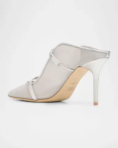 Malone Souliers 85mm Maureen Organza Mules with Double Metallic Nappa Leather Straps | Thumbnail 2